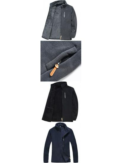 Męska Kurtka Polarowa Plus Size - Wiosna/Jesień Kardigan Outdoor, Luźny Krój Casual, Ciepły Płaszcz dla Osób w Średnim Wieku i Starszych.