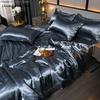 Luxury Mulberry Silky Blending Bedding Set Queen High-end Satin Duvet Cover Set with Sheet Soft Skin Friendly Silky Bedding Sets