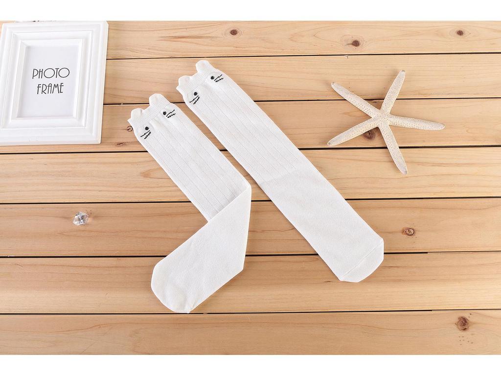 Frühlings- & Herbst 3D Katzen Mädchen Mittelwaden- & Überknie Gestreifte Baumwollsocken