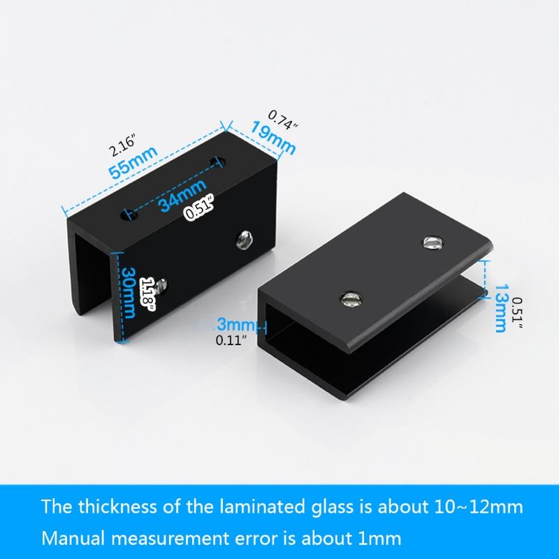 2 Stück Glasregalhalterungen Heimmöbelbeschläge Glasbefestigungsklammern Beschläge für Badezimmer Wohnzimmer
