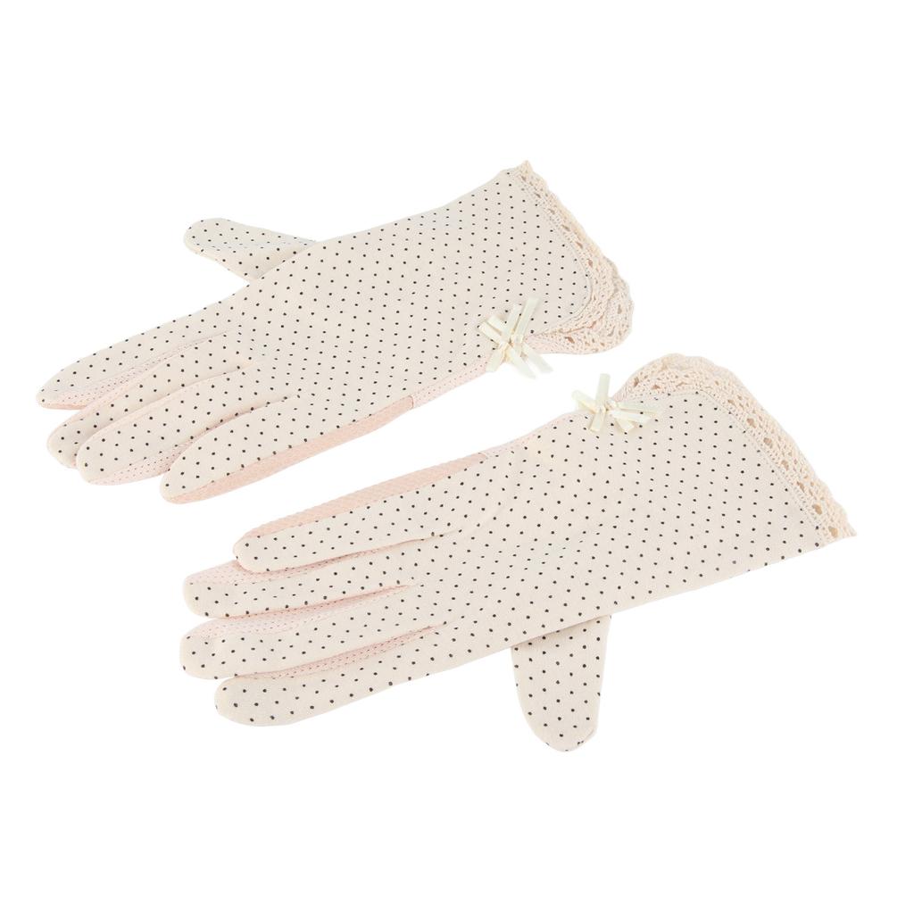 Women Sun Protection Gloves Soft Breathable Prevent Slip Stylish Lady Sunblock Gloves for Climbing Driving Cycling