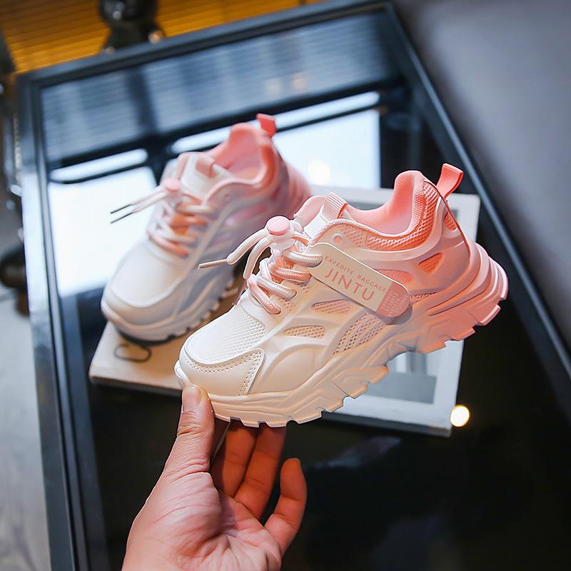 Classmates Girls Sneakers 2025 Autumn Breathable and Lightweight Children's Double Mesh Shoes Girls Daddy Little White Shoes Middle-aged and Older C