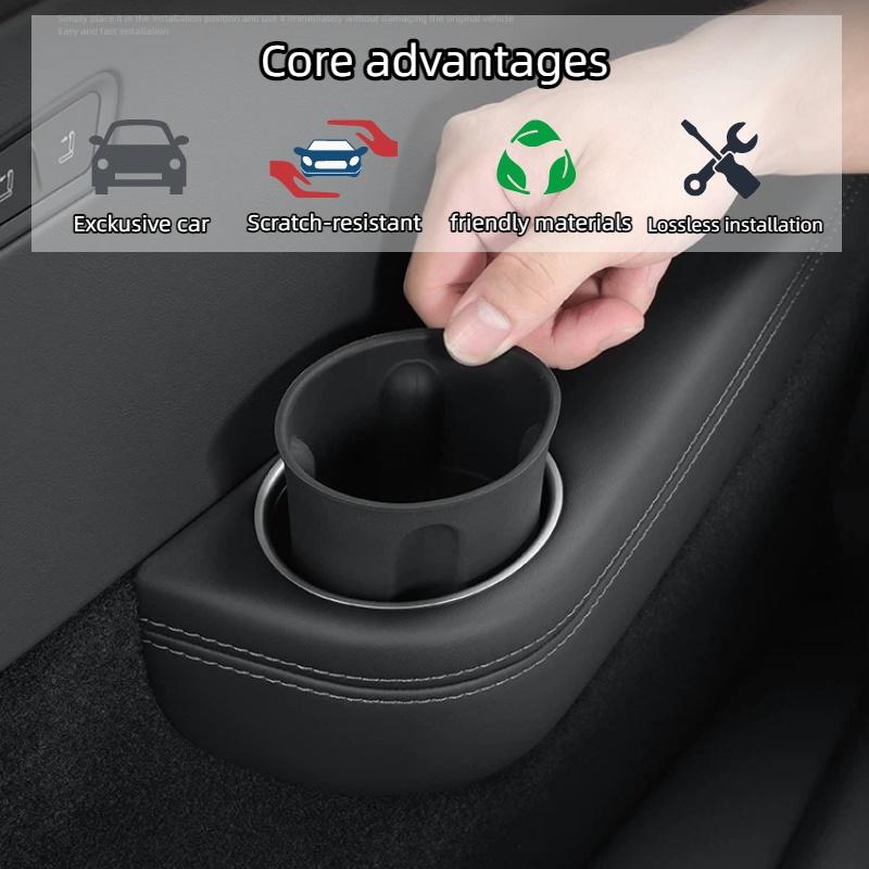 For Tesla Model YL 2025 Third Row Water Cup Holder, Car Beverage Rack Drinks Storage Tank Slot, Silicone Interior Accessories