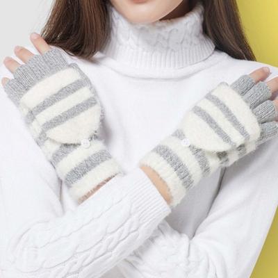 Hochelastische Fäustlinge mit feiner Textur. Toller Thermo-Strickstoff, umwandelbar