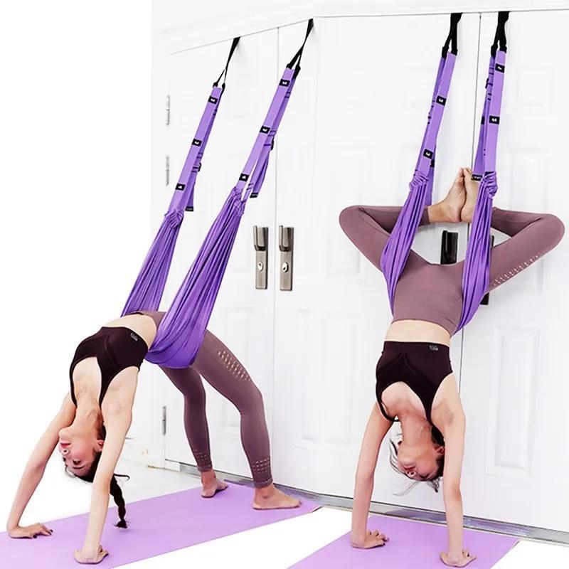 Aerial Yoga Strap Women Yoga Elastic Stretching Strap Hanging On Door Handstand Training Dacing Fitness Yoga Belts Hammock Swing