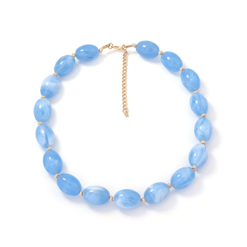 Personality Trend Exaggerated Fashion Casual Multi-color Optional Beaded Knotted Necklace Daily Stackable Accessories Women