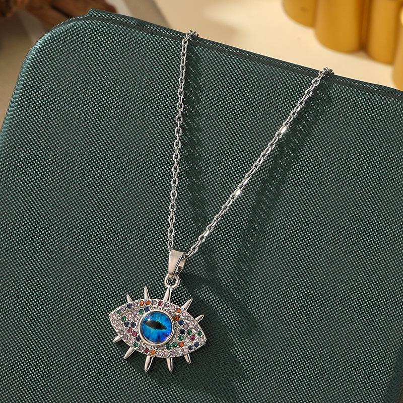 Beliebte Halskette mit blauem bösen Blick aus Titanstahl für Damen – Vielseitiger und personalisierter Schlüsselbeinkettenschmuck