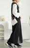 Gold Japan Plus Size Long Winter Size Black Women's Dress, Sleeves, V-Neck, Stretch, Pockets, Outfit, Fall/Winter, Spring/Summer, Maru-30091, 5L,