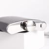 8 oz Stainless Steel Hip Flask with Black Leather Wrap
