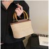Fashion Texture Small Bag Women'S Seaside Niche Messenger Bag Woven Women'S Hand-Held Straw Bucket Bag