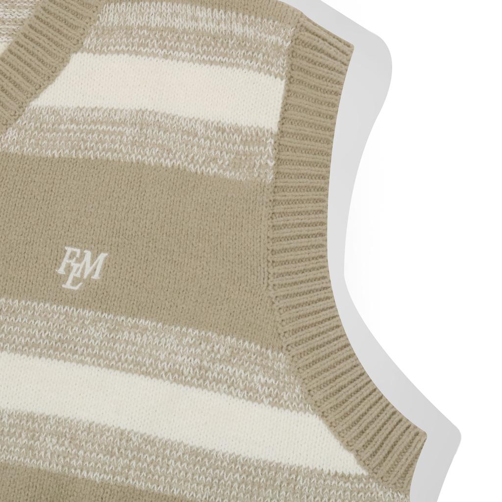 Illuminate Flm Striped Knit Vest - Grey