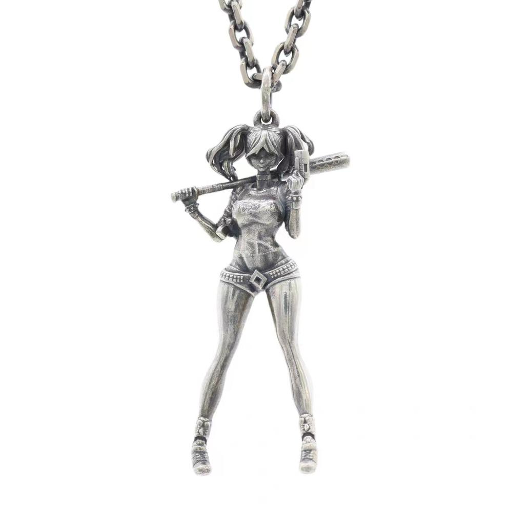 Exquisite Witch Broom Necklace Cute Magic Girl Pendant Men Women Rock Party Trendy Jewelry Halloween Gift
