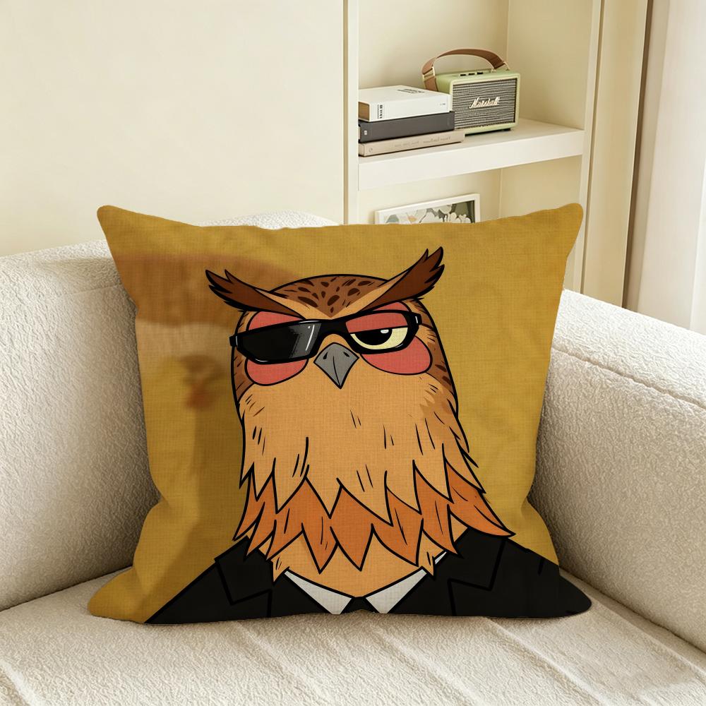 A-Animal Suit Print Cushion Cover Natural Linen Pillowcase Set, All-In-One Decor For Sofa, Bedroom & Chair