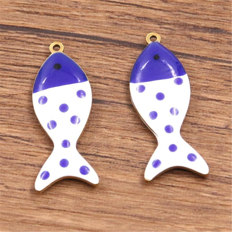 Collana con Ciondolo Pesce Reversibile Metallo Ipoallergenico Accessorio Gioielli Componenti per la Creazione di Gioielli Per Pelli Sensibili