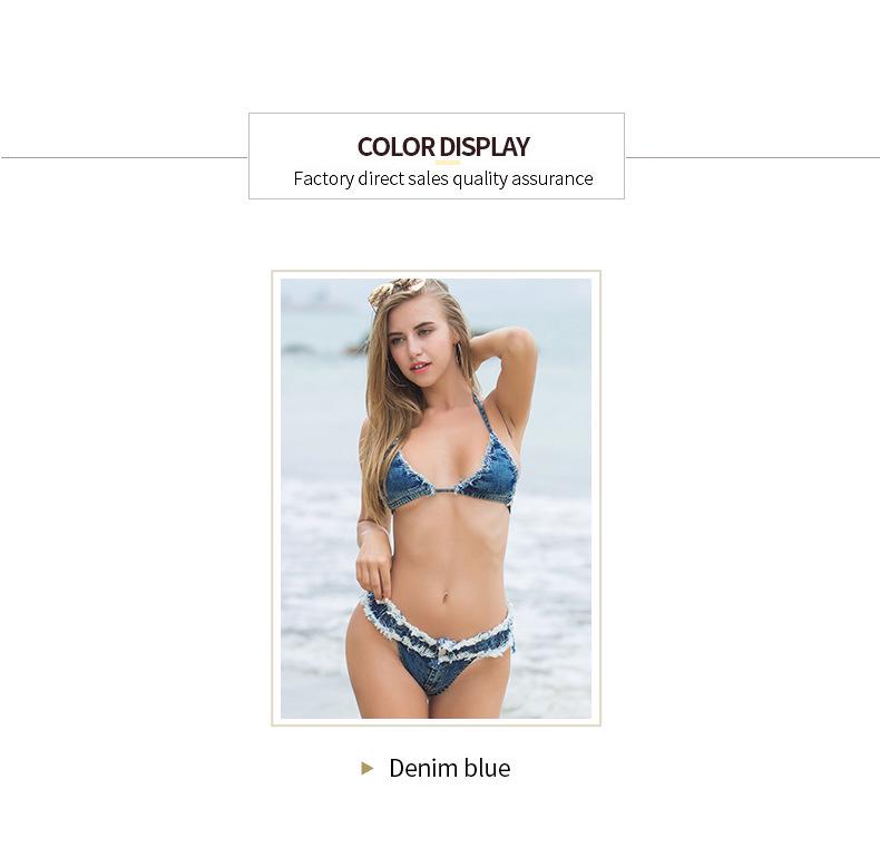 Dámské džínové bikini šortky Meileya s nízkým pasem - Sexy letní hot pants v evropském/americkém stylu