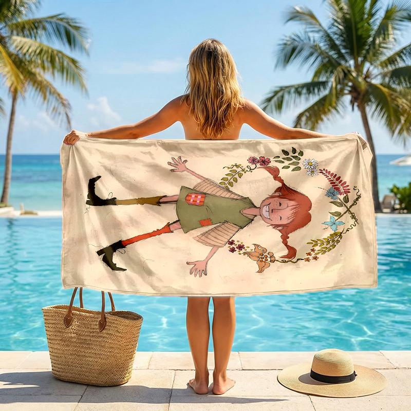 Pippi Moda Plaj Havlusu: Yaz Macerası İçin İdeal Yumuşak, emici ve çabuk kuruyan yüzme ve banyo için uygundur