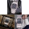 Fashion Mens Barrel Shape Quartz Watch With Alloy Band For Casual Business Wear