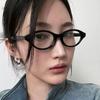 Optical Myopia Flat Spectacle Glasses Round Frame Leopard Pattern Glasses Oval Frame Glasses  Women