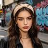 Skin-friendly Headband Women Twist Knotted Design Anti-Slip Anti-slip Comfortable Fit Wide-Brimmed Hair Hoop Accessory Soft Fabric
