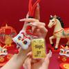 Golden Treasure Chest Phone Charm: Pure Gold Keychain with Auspicious Sign Lanyard Gift