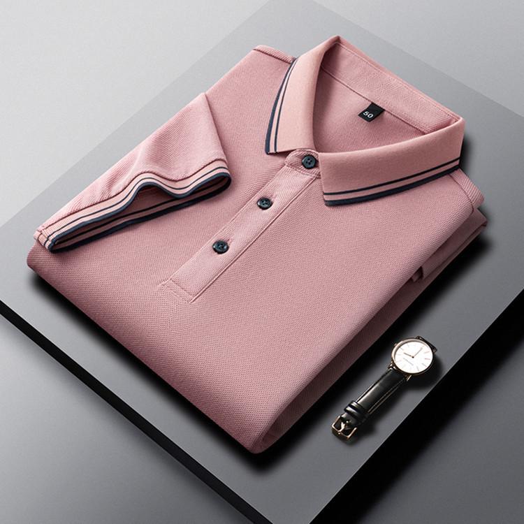 Men's 100% Cotton Short Sleeve Lapel Polo Shirt - 2026 Summer Casual Loose Fashion Top
