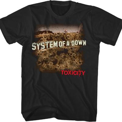 2Bhip System of A Down Toxicity Dospělé černé tričko s krátkým rukávem Nu Metal Grafická trička
