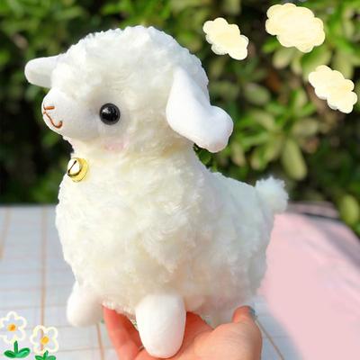 25Cm Süper Sevimli Çıngıraklı Koyun Peluş Bebekler Kawaii Çıngıraklı Kuzu Bez Bebek Alpaka Oyuncakları Doldurulmuş Yumuşak Hayvan Doğum Günü Düğün Partisi Oyuncak Hediye
