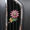 Désodorisant Fleur Clip Voiture Universel Installation Simple Bling Faux Cristal Tournesol Diffuseur Voiture Clip Grille d'Aération Décor Intérieur Auto
