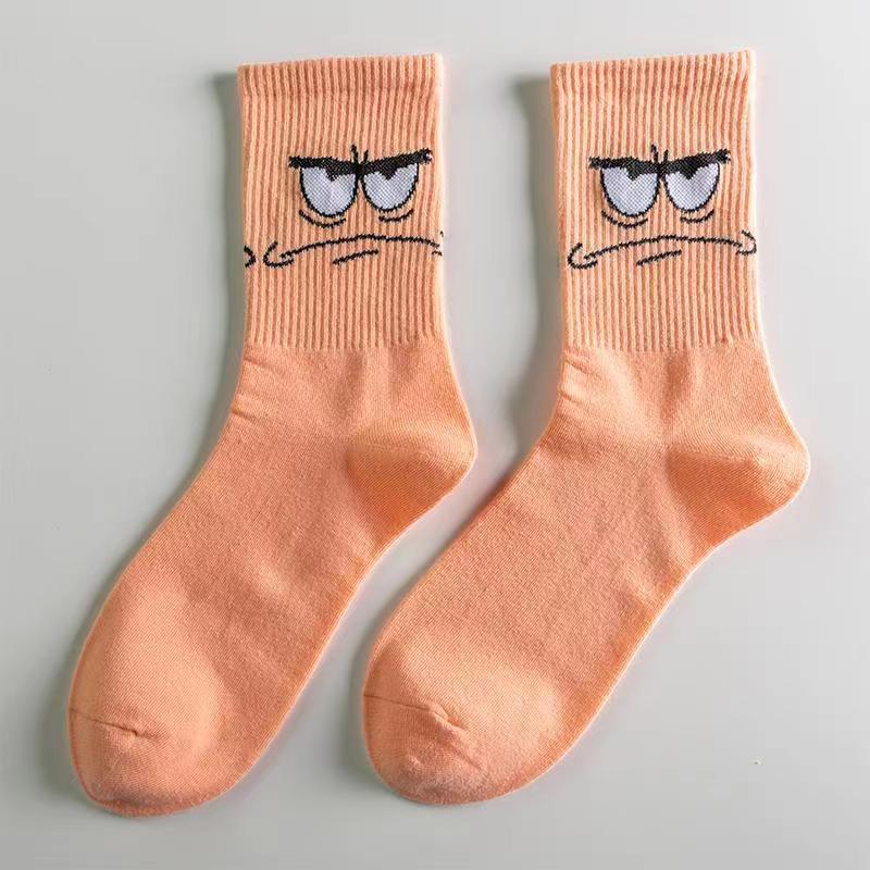 Korean Style Cute Cartoon Mid-Calf Socks for Girls – Trendy Student Sports Stockings for All Seasons
