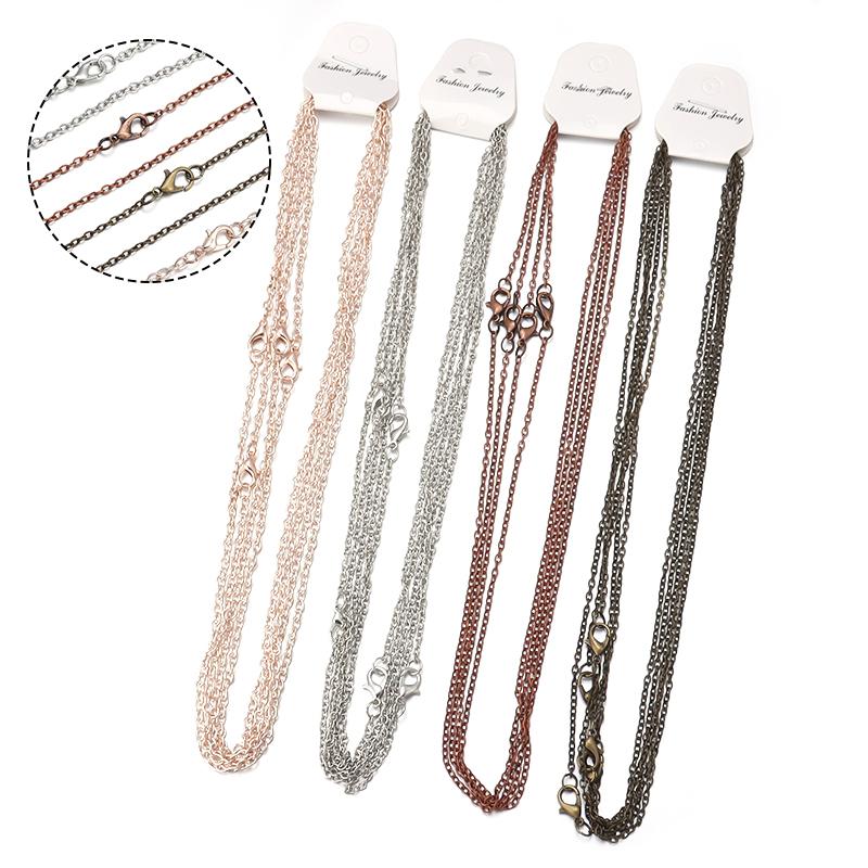 6pcs/Lot 45cm Adjustable Round Cross Chains for Jewelry Making Link Chain Bulk Chains DIY Necklace Bracelet Men or Women