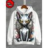Felpa con Cappuccio Stampa 3D Alieno UFO Moda Donna Felpe Gatto Felpa Casual Cappotto Harajuku Abbigliamento Unisex Uomo Felpa con Cappuccio