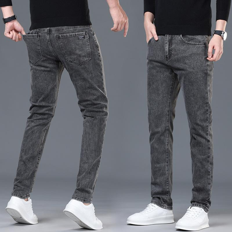 2024 Spring And Autumn Men'S High Quality Jeans Fashion Stretch Slim Fit Small Foot Light Luxury Casual Cowboy Pants