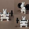 Cute Easter Fitness Rabbit Plastic Small Rabbit Ornament Muscular Rabbit Statue  Home Desk Decor