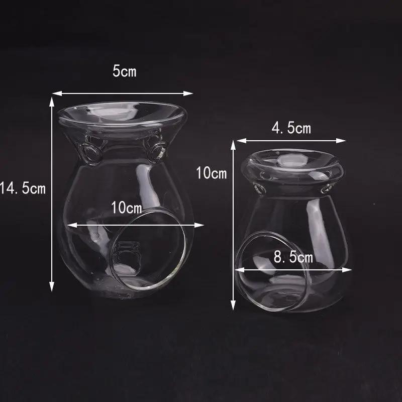 Hot Nordic Home Decor Glass Candle Heat Resistant Oil Furnace Aroma Burner Holder Candlestick Vase Romantic Wedding Decoration