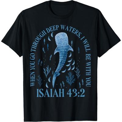 T-shirt Baleine Mignonne Quand Tu Traverseras les Eaux Profondes Je Serai Avec Toi(1)