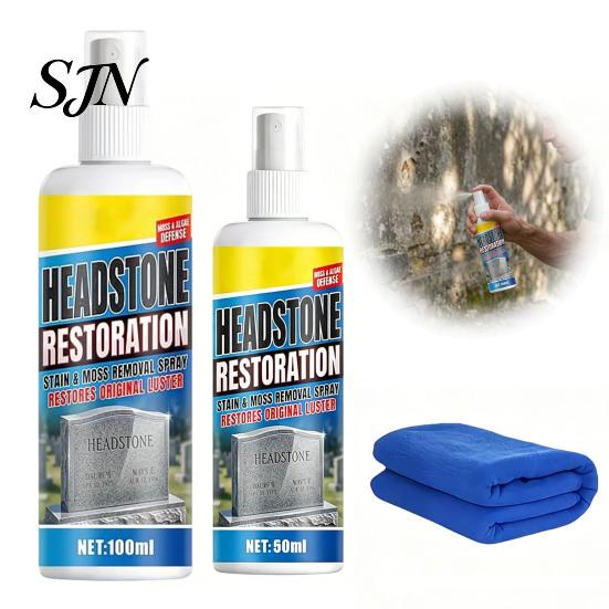 Tombstone Cleaner Headstone Restoration And Cleaning Spray, Monument for Granite Spray Marble Cemetery Memorials, Gentle Stone Care Way 50/100ml