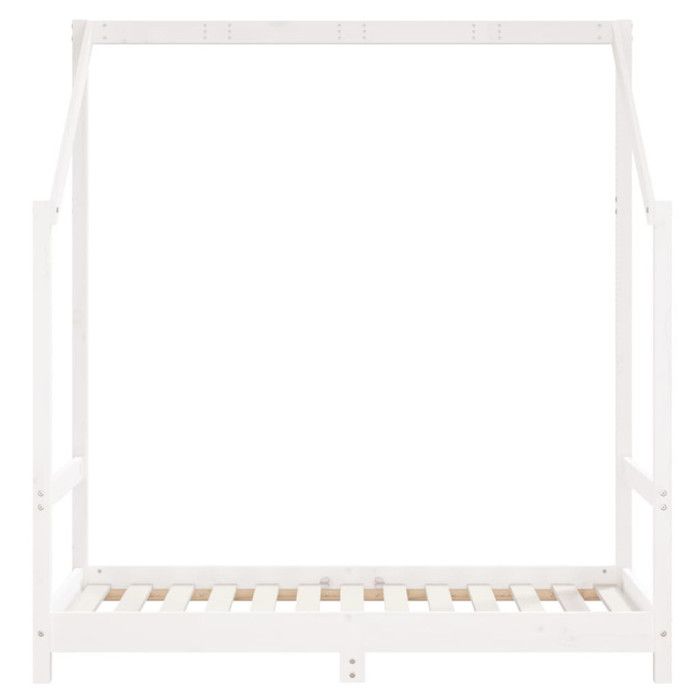 VidaXL Cadre de Lit pour Enfants, Lit Simple avec Sommier à Lattes, Meuble de Chambre à Coucher, Moderne, Blanc 70x140 cm 835707