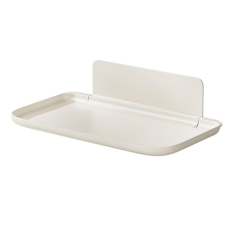 Multipurpose Folding Wall Shelf Water Resistant Plastic Storage Rack For Kitchen Bathroom And Bedroom