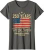 250 Years American Flag 250th Anniversary 1776-2026 Ladies' Crewneck T-Shirt