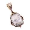 Natural Jasper Gemstone 925 Solid Sterling Silver Two Tone Pendant 1.50" T8V03