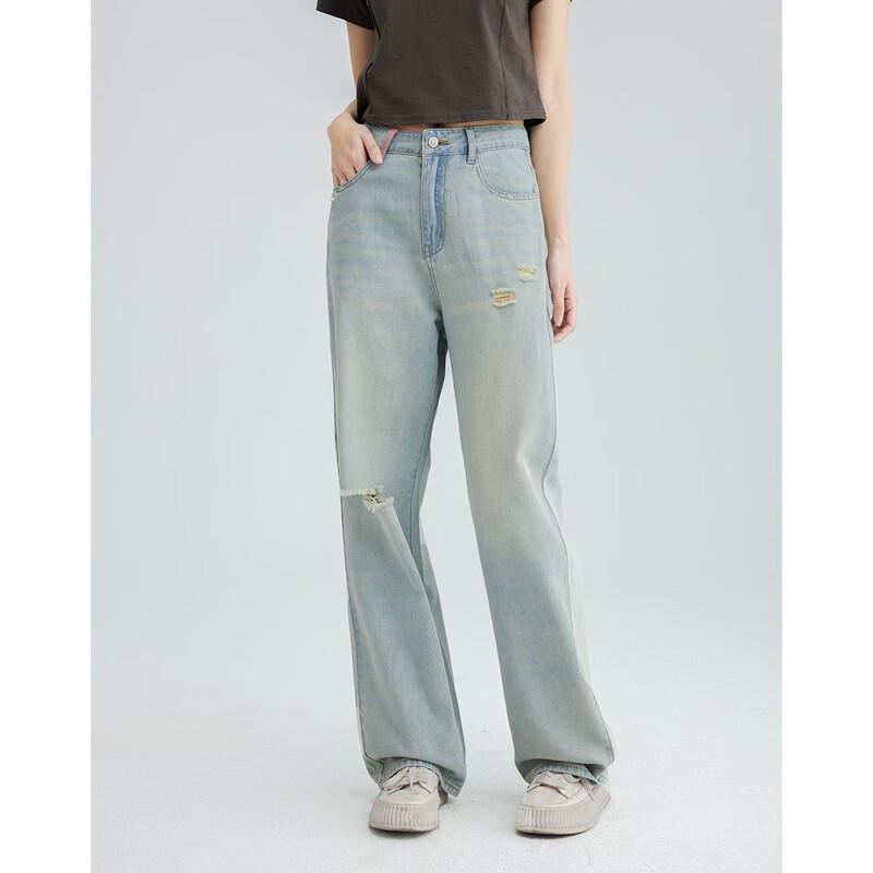 Женские джинсы Demana с высокой талией и эффектом потертости M