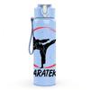 1PC Karate Fighter Silhouette 750ml Color Plastic Sports Water Bottle Leakproof Flip Straw Lid Suitable for Sports Office Home Use