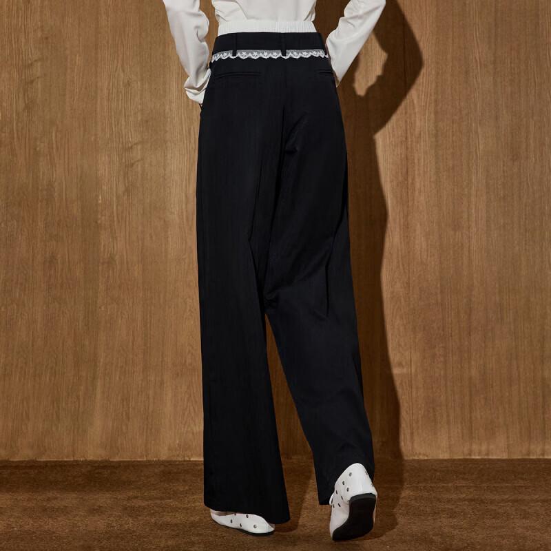 COOLHUT Women's High-Waist Lace Wide-Leg Pants