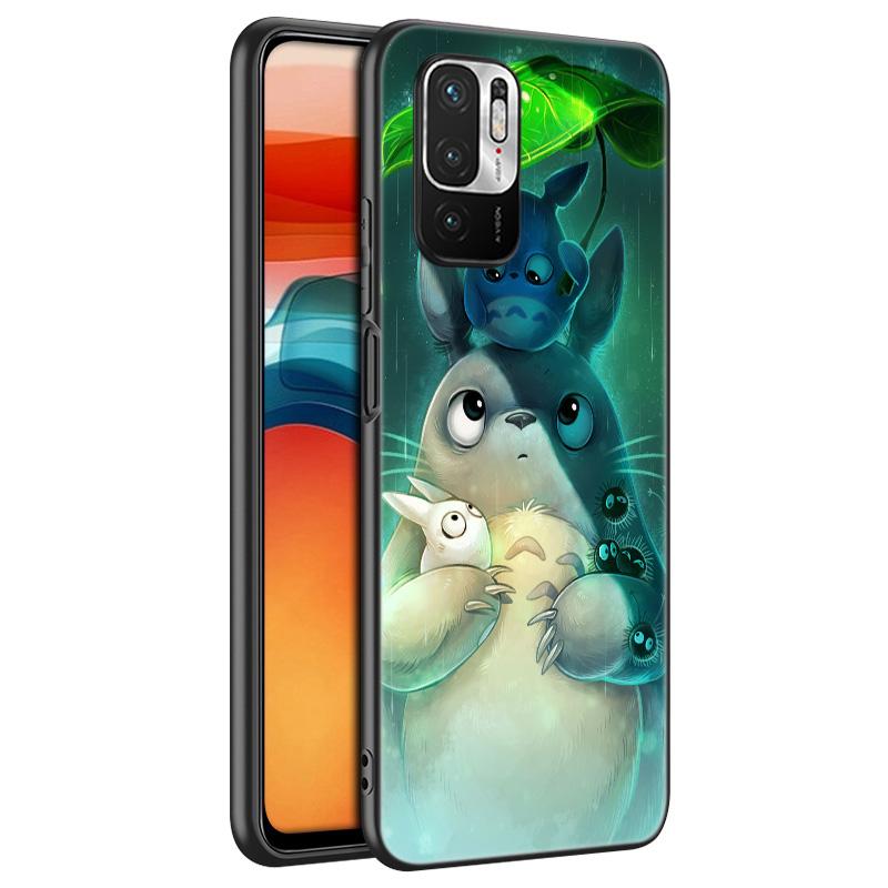 Anime Studio Ghibli Totoro Silicone Phone Case For Xiaomi Redmi Note 11 10 9 8 Pro 11T 10T 10S 9S 8T 9 9A 9C 9T Black Soft Cover
