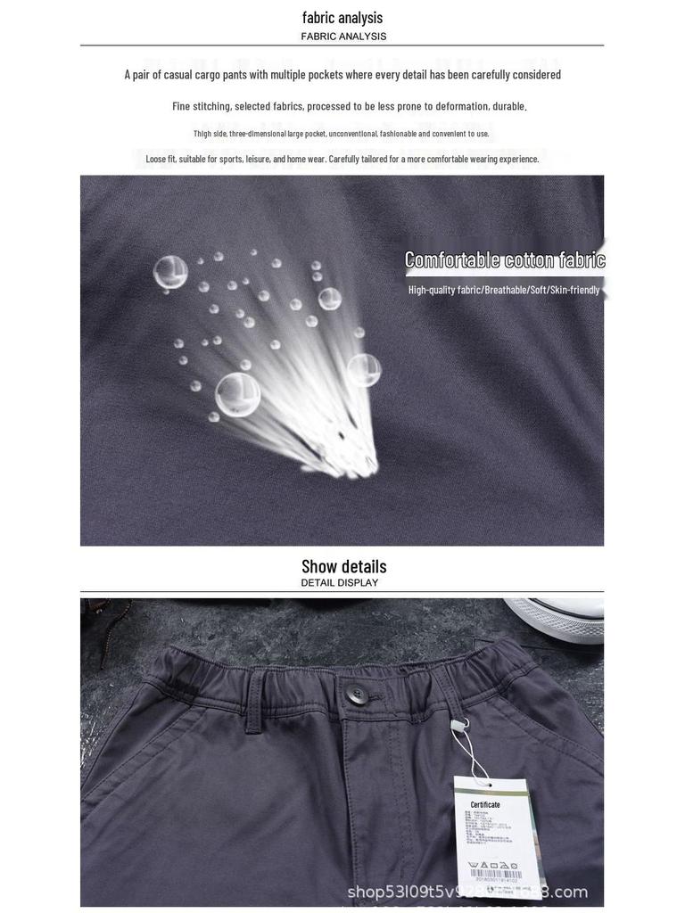 Calças de Trabalho Masculinas de Algodão Resistente ao Desgaste com Vários Bolsos - Tamanho Plus Casual para Primavera e Outono