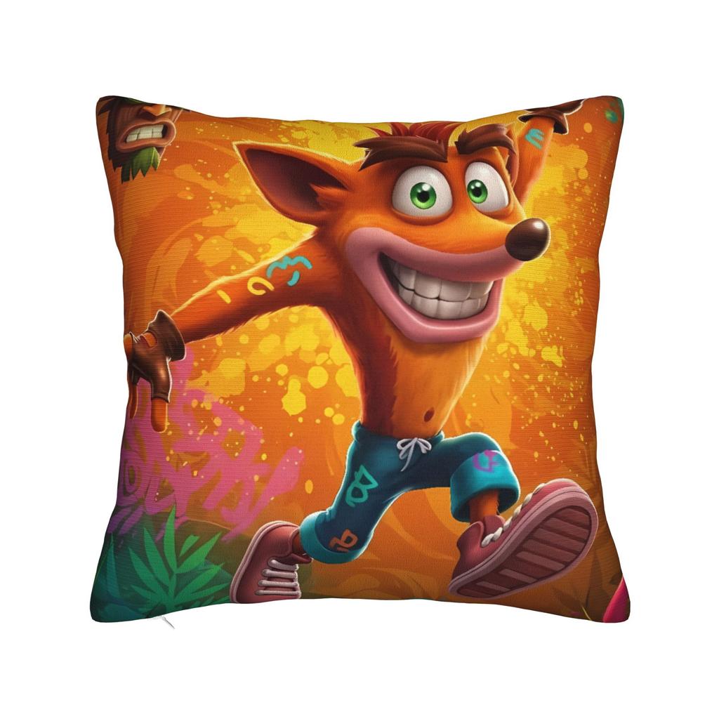 Crash Bandicoot Mask Icon Pillow Case Fashion Pillow Cover Square Pillowcases For Living Room Bed Chair
