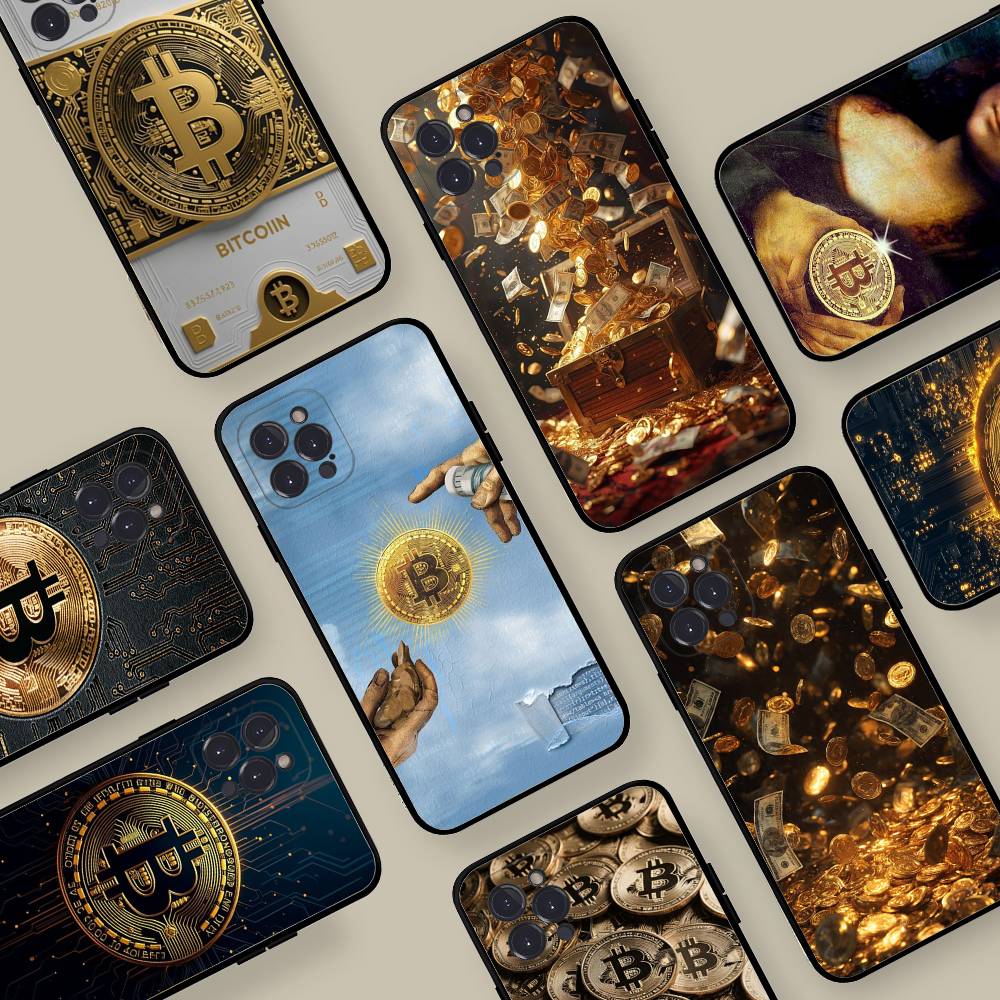 Bitcoin Retro Logo Phone Case For IPhone 17 16 15 14 13 12 11 Pro Max Plus Mini Silicone Black Cover