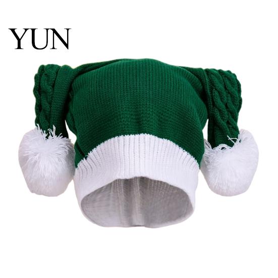 Stylish Pom Hat for Girls Women Christmas Elf Hat, Cozy Winter Knit with Comfortable Daily Pom, Stretchy Warm Skull Cap Outdoor Cold Weather Knitted