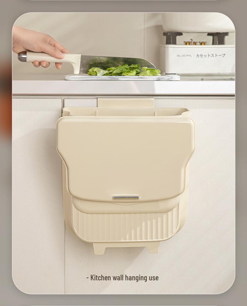2025 Wall-Mounted Kitchen Trash Can: Punch-Free, Portable, Cabinet Door Design