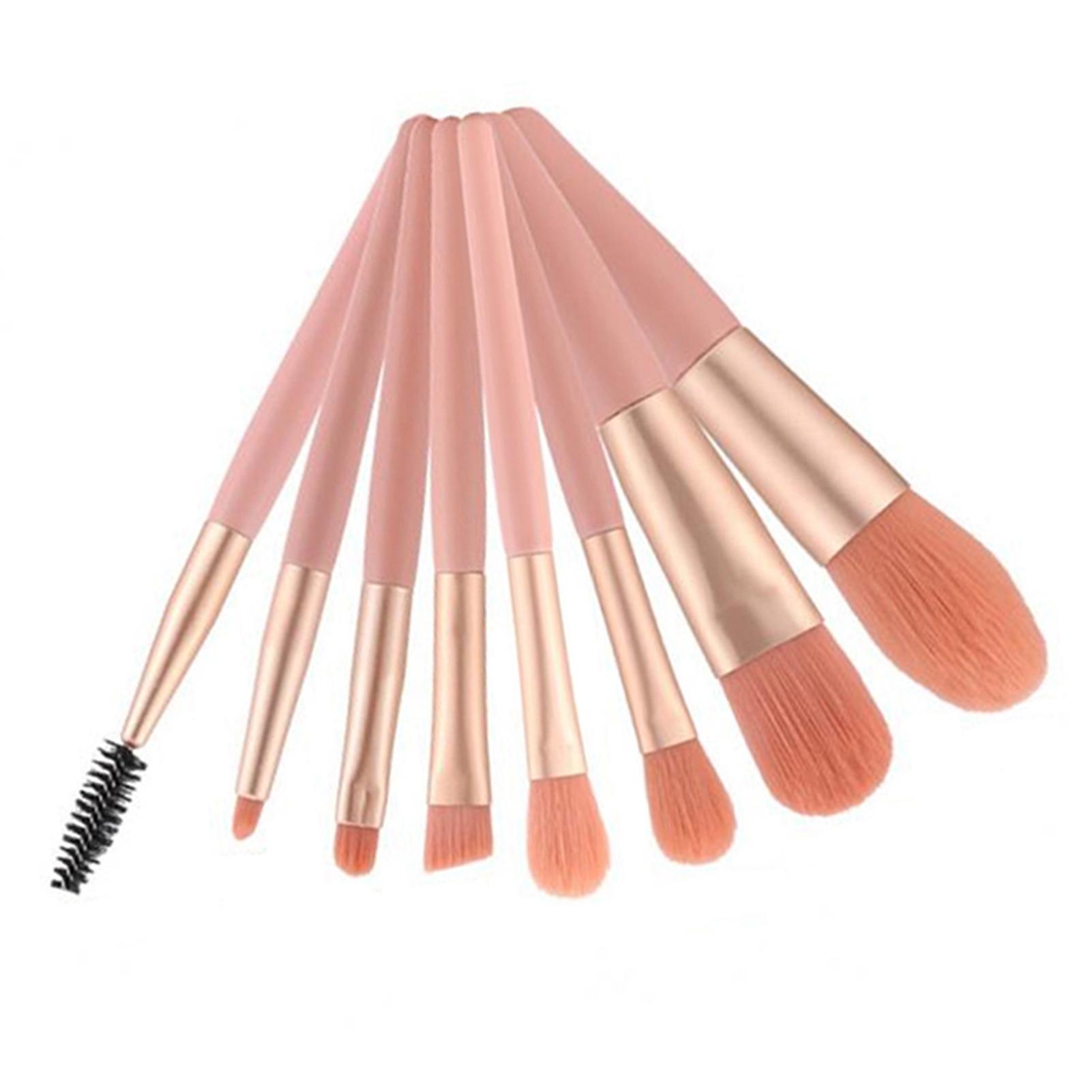 

8Pcs Makeup Brush Set Ultra Soft Skin Friendly Synthetic Multifunction Portable Travel Makeup